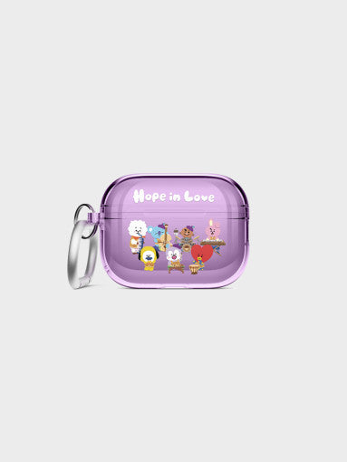 (ONE) BT21  Line Friends Hop In Rub Elago Airpod Pro 2 Clear Hanging Case