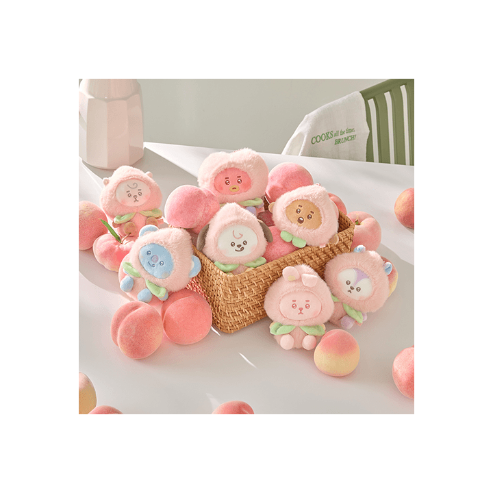[BTS|بانتقان] (One) BTS - BT21 Peach Holic Plush Keyring | بي تي اس - ميدالية دمية بيتش هوليك
