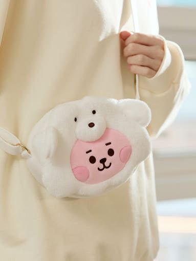 (ONE) BT21 COOKY BABY Fluffy Face Doll Crossbody Bag