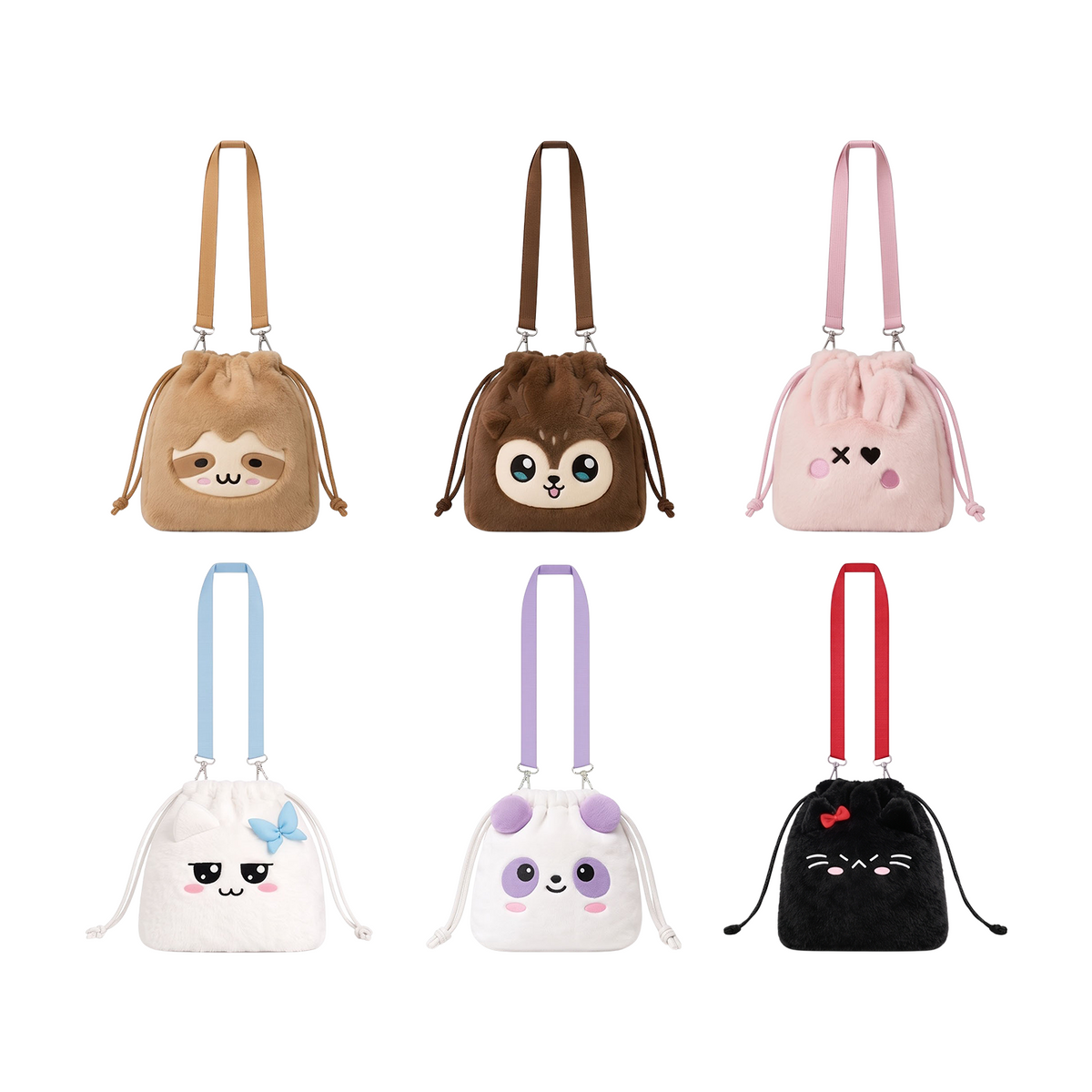 [BABYMONSTER|بيبي مونستر] {Kpop} (One) BABYMONSTER - Character String Pouch Cross Bag 20x20x12 cm (CHOOM World Tour) | بيبي مونستر - حقيبة كروس برباط 20×20×12 سم