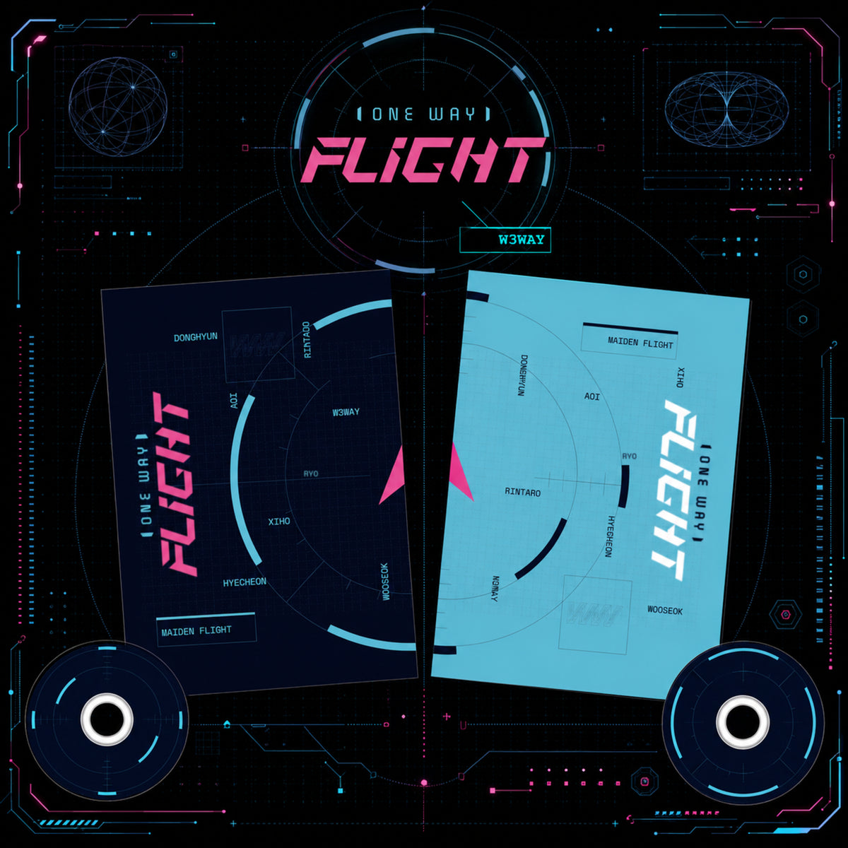 [W3WAY|دبليو ثري واي] {Kpop} (One) W3WAY - [ONE WAY FLIGHT] (Random 1 of 2 Versions) | دبليو ثري واي - ألبوم [ONE WAY FLIGHT] (عشوائي 1 من نسختين)
