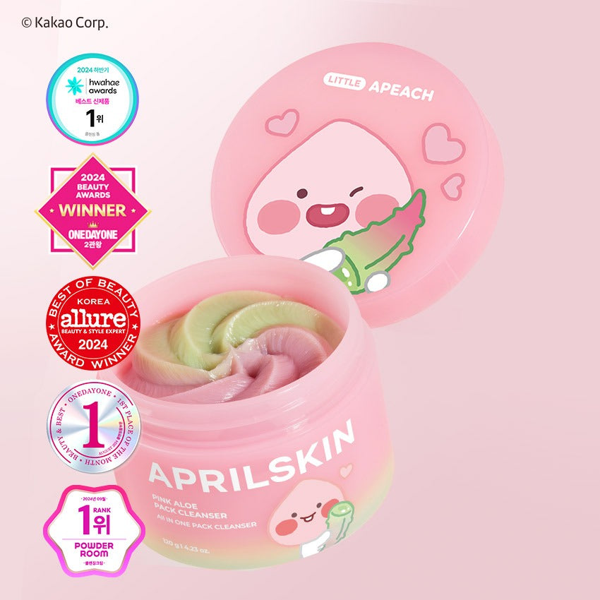 سيت _ صابونة الصبار الوردية (إصدار Little Apeach) (+ إسفنجة منعشة) | (SET) Little Apeach _ Edition] Pink Aloe Meringue Soap