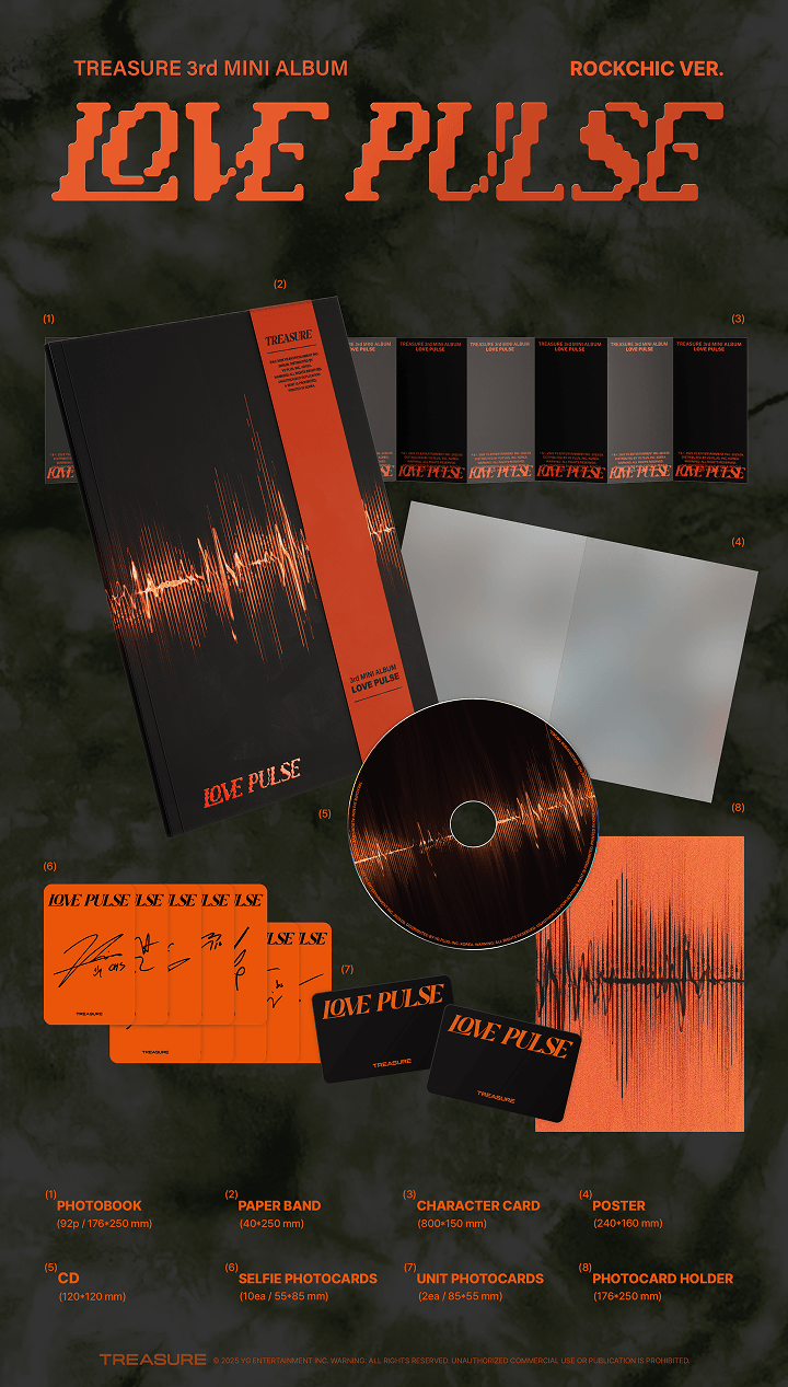 (SET) TREASURE 3rd MINI ALBUM [LOVE PULSE] METAL & STREET & ROCKCHIC VER. (Set)