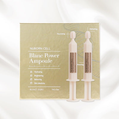 [Care|العناية] (SET) NUBONCELL - Blanc Power Ampoule. 5 pie | سيت - صندوق  5 امبولات كريمي بروتين الحليب  يساعد  تقليل مظهر التجاعيد العميقة وخشونة الجلد وتفاوت درجة اللون على الوجه والرقبة وظهر اليدين