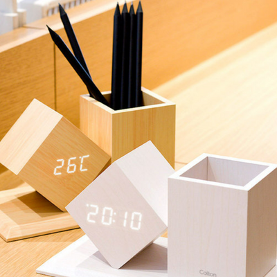 (ONE) Desk - Alarm Clock Pencil Holder Date Temperature