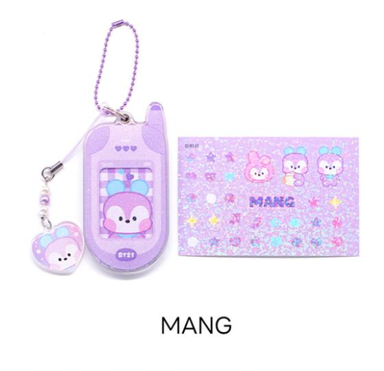 (ONE) BT21 Line Friends Retro Phone Keyring