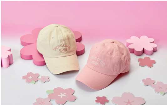 (ONE) BT21 Spring Days Beige Lettering Ball Cap