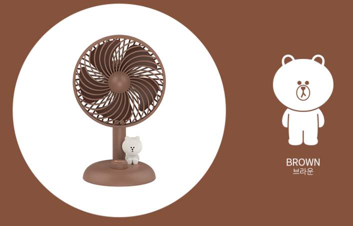 (ONE LINE FRIENDS DESK FAN BROWN / SALLY / CONY CHARACTER