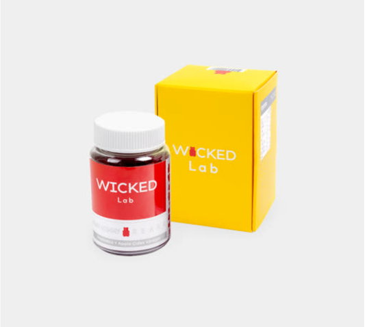 واحد - علبه خل التفاح على شكل جلي مفيد للمعده والامعاء | (ONE) Wicked Lab Ruby -  Gummy Bear Vegan Vegetable Prebiotics 1 bottle of Asavizelli (68 Gummy)