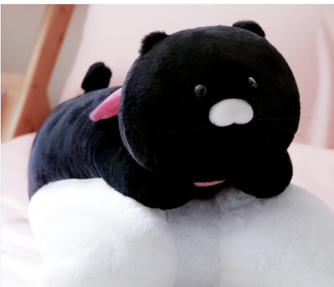 (ONE) KAKAO FRIENDS - Black Chun Pink Ribbon Pillow_Chun Sik