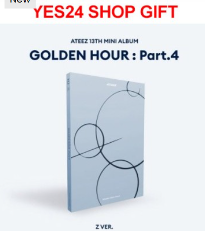 (ONE)  ATEEZ - 13th Mini Album - GOLDEN HOUR : Part.4 (Z Ver.) CD [Yes24 Shop Gift]