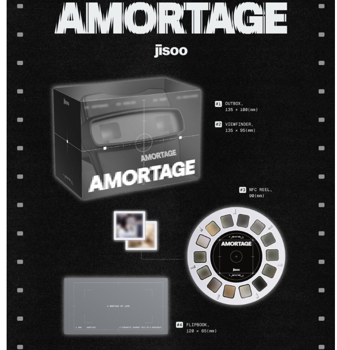 (ONE) BLACKPINK - Jisoo Album + Unreleased Amortage AMORTAGE Limited Edition Purple BLACKPINK JISOO BLACKPINK Photocard