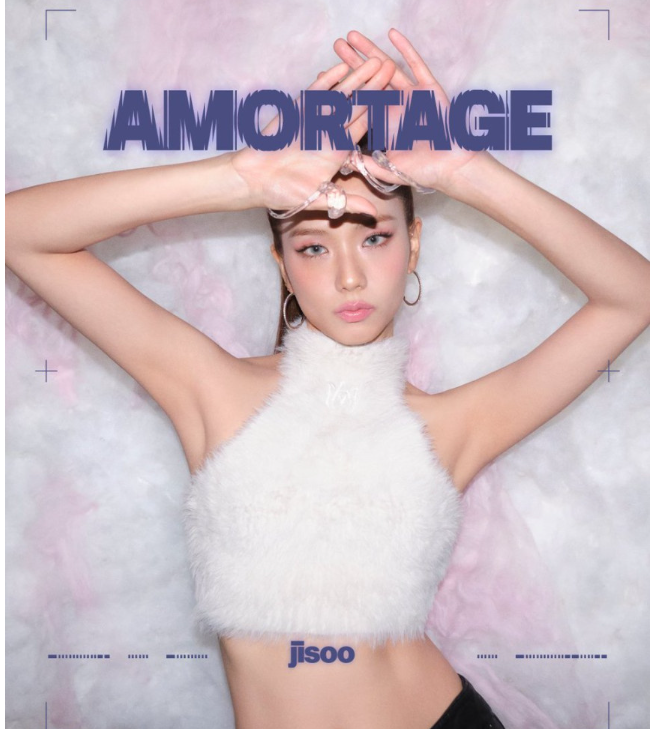 (ONE) BLACKPINK - Jisoo Album + Unreleased Amortage AMORTAGE Limited Edition Purple BLACKPINK JISOO BLACKPINK Photocard