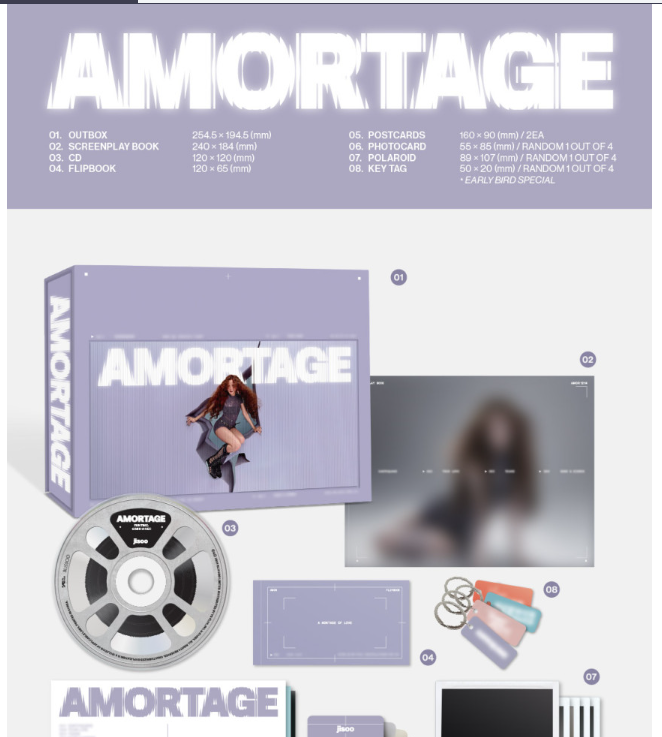 (ONE) BLACKPINK - Jisoo Album + Unreleased Amortage AMORTAGE Limited Edition Purple BLACKPINK JISOO BLACKPINK Photocard