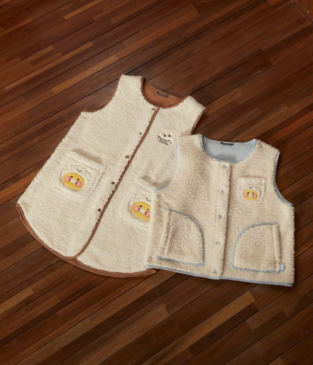 (ONE) KAKAO FRIENDS - Fluffy Friends Short Fleece Vest_Chunsik