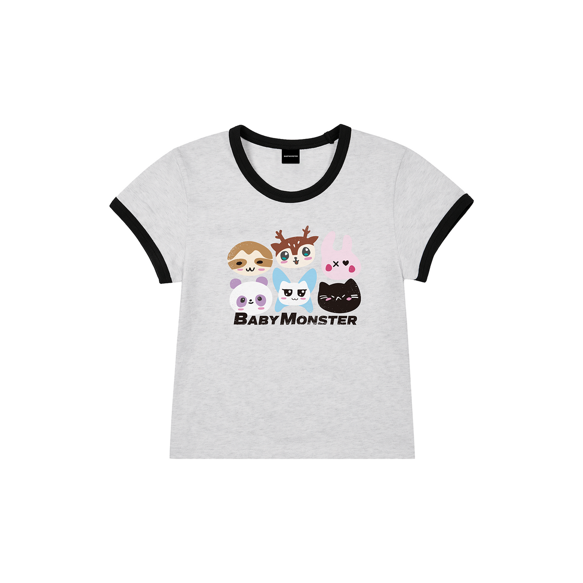 [BABYMONSTER|بيبي مونستر] {Kpop} (One) BABYMONSTER - Character Ringer T-Shirt (CHOOM 2026-27 World Tour) | بيبي مونستر - تيشيرت رينغر (جولة تشوم العالمية)