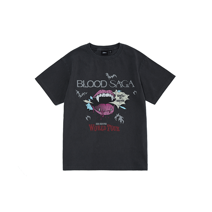 (One) ENHYPEN - S/S T-Shirt Charcoal (BLOOD SAGA World Tour)