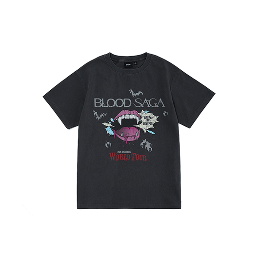(One) ENHYPEN - S/S T-Shirt Charcoal (BLOOD SAGA World Tour)