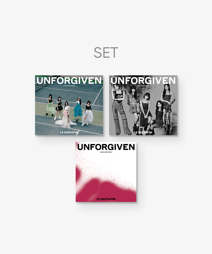 [LE SSERAFIM|لو سيرافيم] {Kpop} (SET) LE SSERAFIM - JAPAN 2nd Single [UNFORGIVEN] 3 Set
