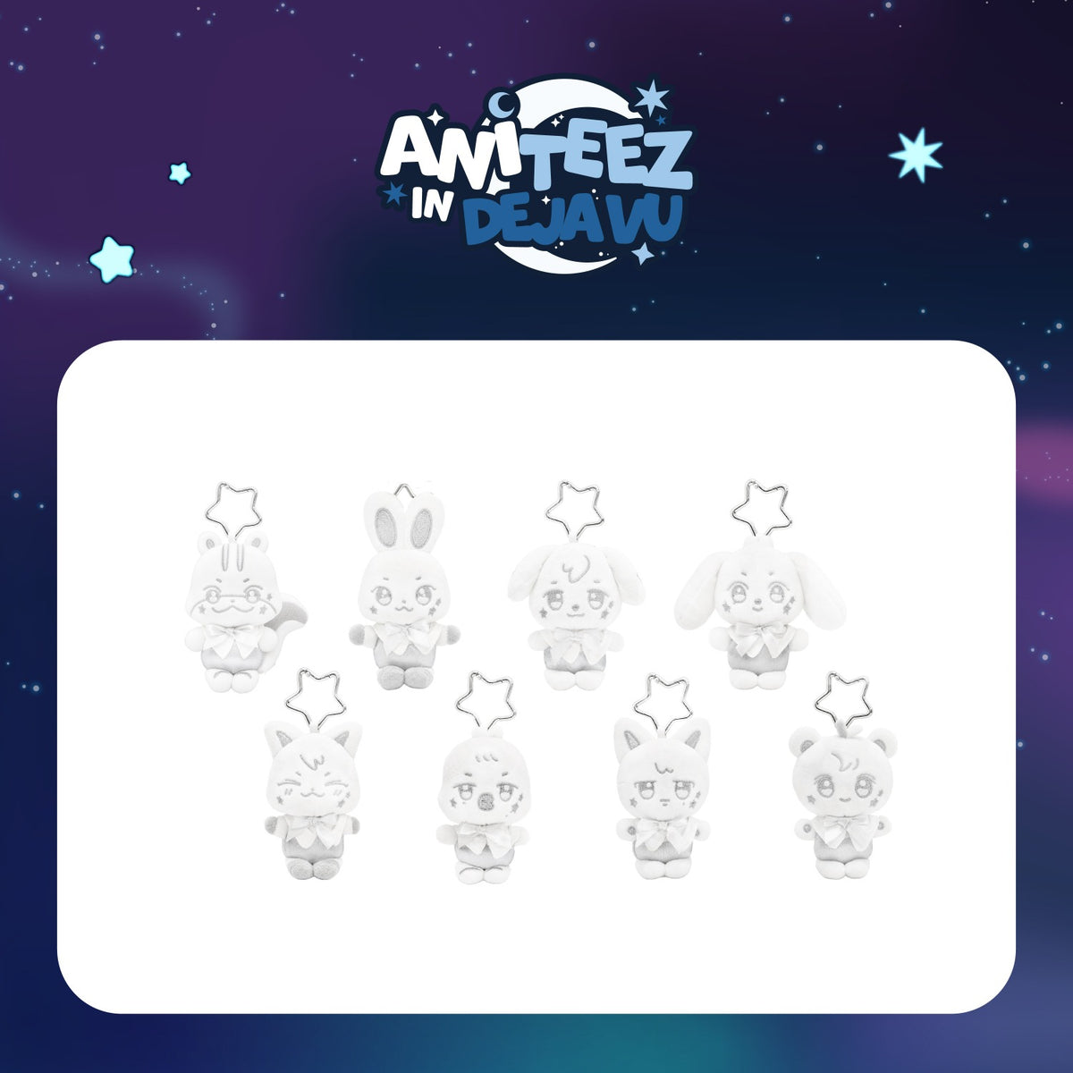 [ATEEZ|أتيز] (One) ATEEZ - Silver ANITEEZ Plush Keyring (Pop-up [ANITEEZ IN DEJA VU]) | أتيز - ميدالية دمية أنيتيز الفضية (متجر ANITEEZ IN DEJA VU المؤقت)
