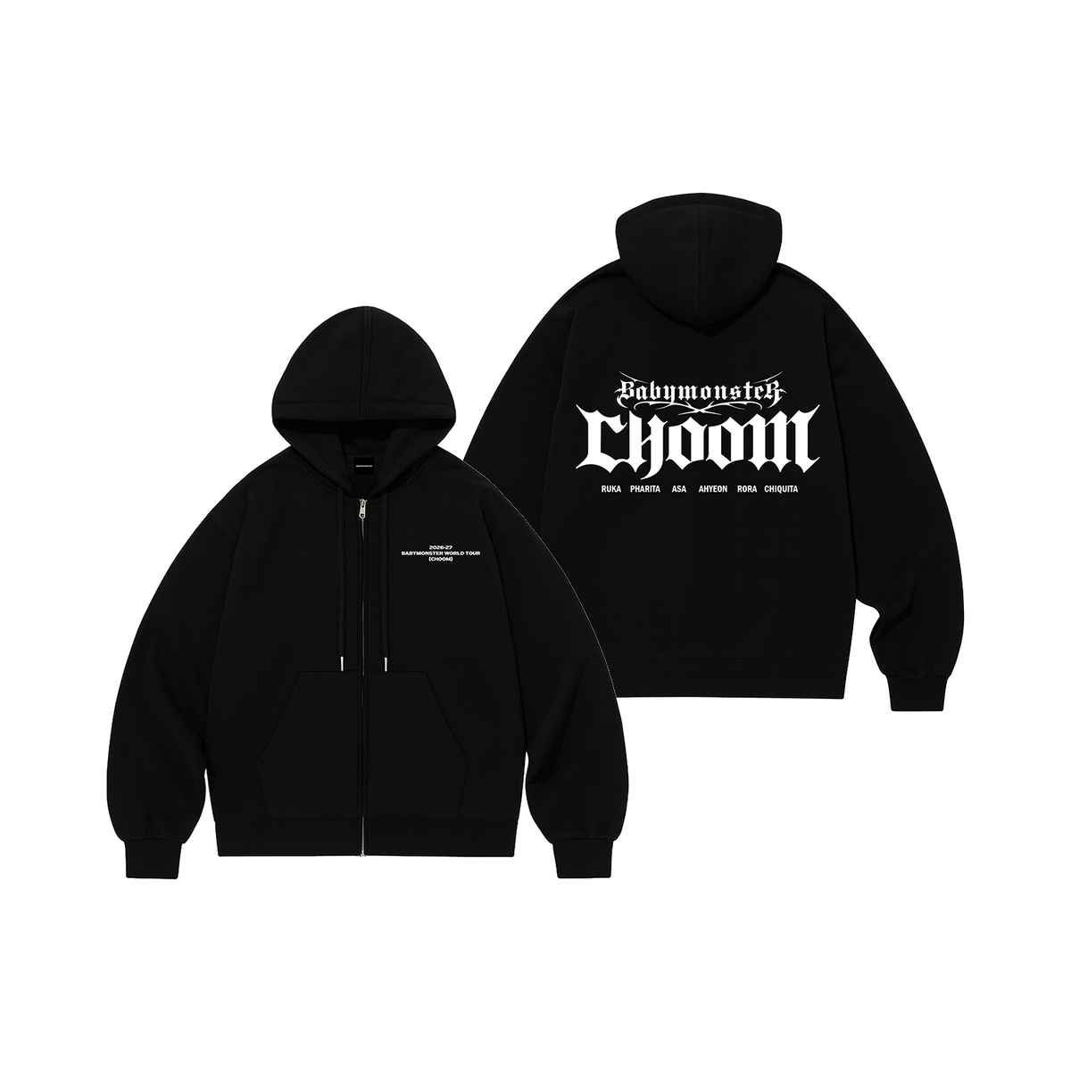 [BABYMONSTER|بيبي مونستر] {Kpop} (One) BABYMONSTER - Zip-Up Hoodie (CHOOM 2026-27 World Tour) | بيبي مونستر - هودي بسحّاب (جولة تشوم العالمية)
