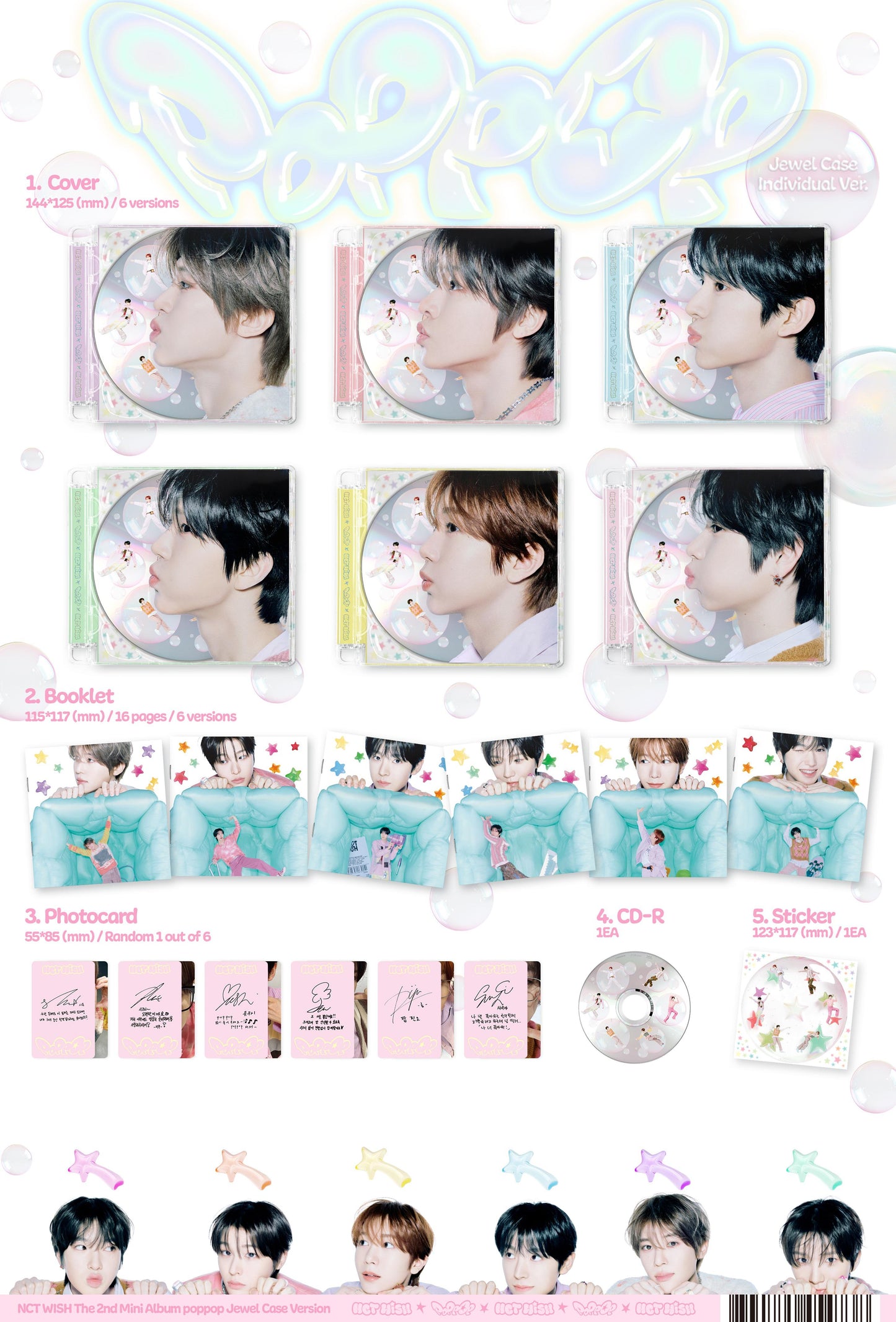 (ONE) NCT WISH - The 2nd Mini Album [poppop] (Jewel Case Ver.)