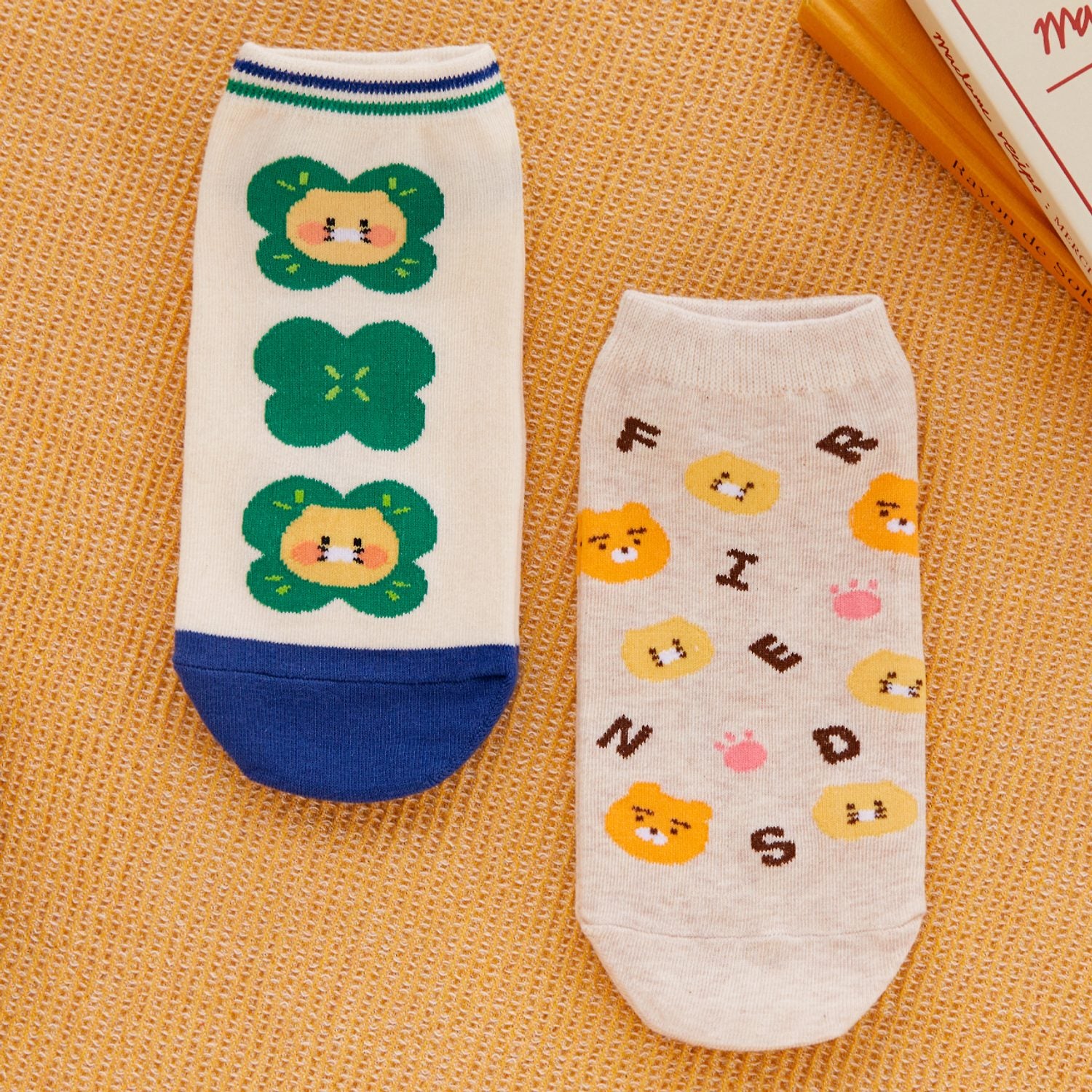 (ONE) KAKAO FRIENDS Daily Short Socks Lucky_Chunshik