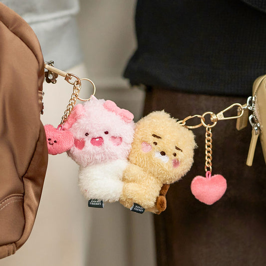 (SET) KAKAO FRIENDS - Love Magnet Keyring Doll Set_Little Lion & Little Apeach