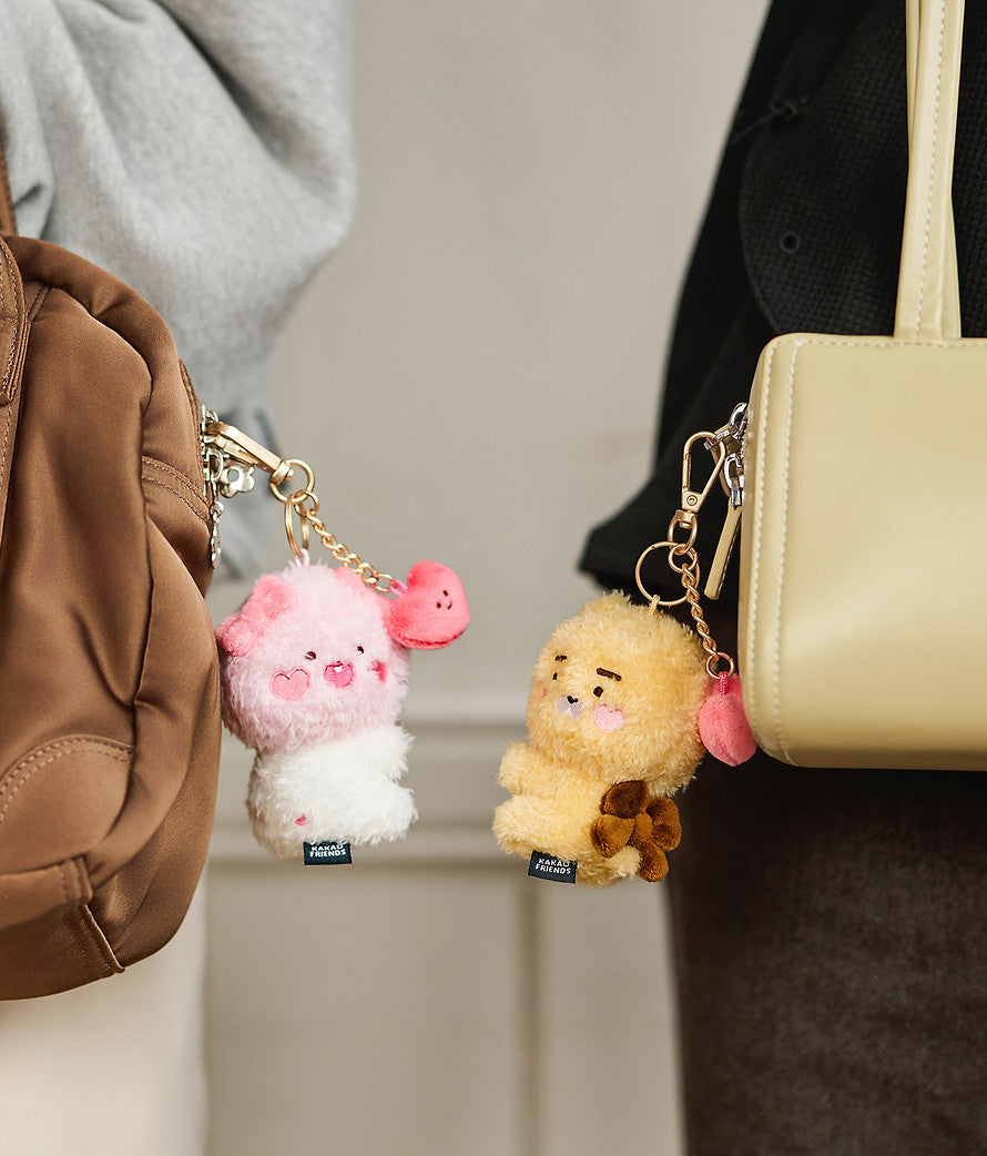 (SET) KAKAO FRIENDS - Love Magnet Keyring Doll Set_Little Lion & Little Apeach