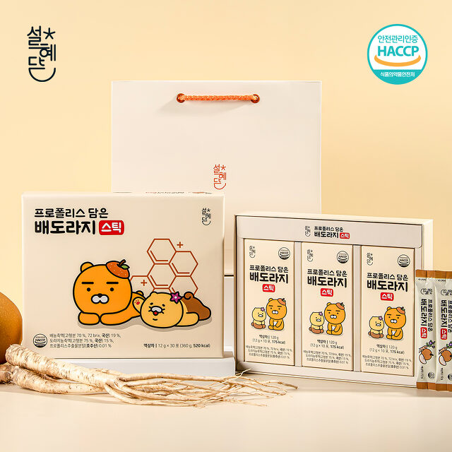 (ONE) KAKAO FRIENDS - Seol Hye-dam Propolis Pear Doraj Stick 12g x 30 packets + shopping bag [Health Gift]