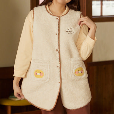 (ONE) KAKAO FRIENDS - Fluffy Friends Short Fleece Vest_Chunsik