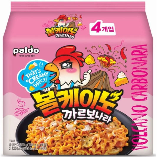 (ONE) Paldo Volcano Carbonara 130g x 4 Pack