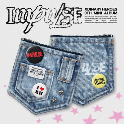 [Xdinary Heroes|إكسدينري هيروز] {Kpop} (One) XDINARY HEROES - The 9th Mini Album [IMPULSE] (Denim Pouch Ver., 13 x 13 x 2.5 cm) | إكسدينري هيروز - الألبوم المصغّر التاسع [IMPULSE] (نسخة حقيبة الجينز)