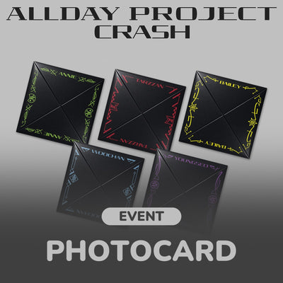 [ALLDAY PROJECT|أولداي بروجكت] {Kpop} (One) ALLDAY PROJECT - The 2nd EP Album [CRASH] (FOCUS Ver., Random 1 of 5) 127 x 127 mm | أولداي بروجكت - الألبوم القصير الثاني [CRASH] (نسخة FOCUS، واحدة عشوائية من ٥) ١٢٧ × ١٢٧ مم