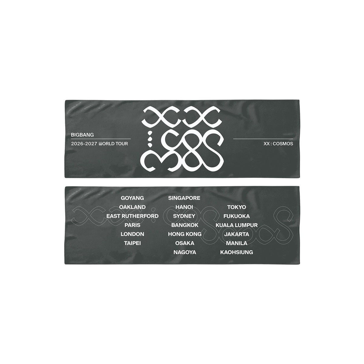 [BIGBANG|بيق بانق] {Kpop} (One) BIGBANG - Tour Slogan Towel (BIGBANG 2026-2027 WORLD TOUR [XX : COSMOS]) | بيق بانق - منشفة شعار الجولة (جولة بيق بانق العالمية ٢٠٢٦-٢٠٢٧ [إكس إكس : كوزموس])