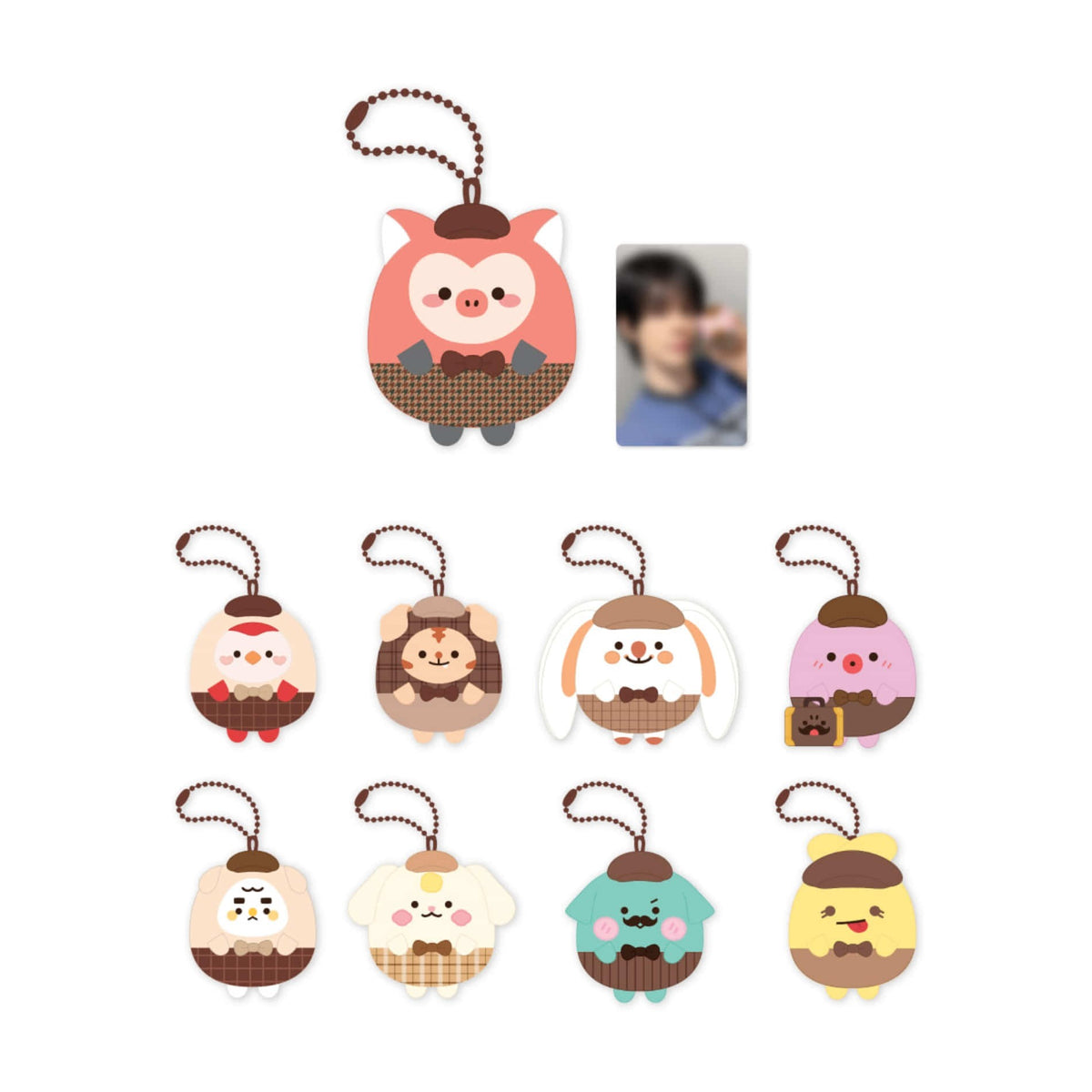 [CRAVITY|كرافيتي] {Kpop} (Set) CRAVITY - CCREW Mini Random Doll Keyring 7 x 9.5 x 5.5 cm + Photo Card (Random 1 of 9) (2026 CRAVITY CHARACTER [DETECTIVE CCREW] POP-UP STORE) | كرافيتي - ميدالية دمية صغيرة عشوائية + بطاقة صور (1 من 9)