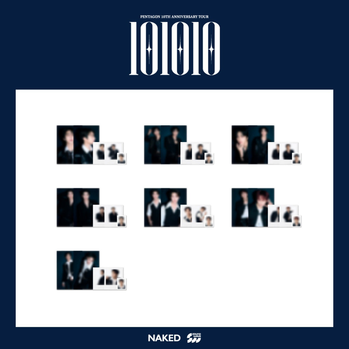 [PENTAGON|بنتاغون] {Kpop} (One) PENTAGON - Photo Pack 5.5 x 8.5 cm (7 Members) + ID Photo 3.5 x 4.5 cm (PENTAGON 2026 TOUR CONCERT [101010]) | بنتاغون - حزمة صور ٥٫٥ × ٨٫٥ سم (٧ أعضاء) + صورة شخصية ٣٫٥ × ٤٫٥ سم