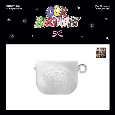 [OURBIRTHDAY|أور بيرث داي] {Kpop} (One) OURBIRTHDAY - Mini Pouch Keyring 12 x 9.6 cm + Photocard (Our Birthday Pop-Up MD) | أور بيرث داي - ميدالية حقيبة صغيرة ١٢ × ٩٫٦ سم + بطاقة صور (منتجات بوب أب أور بيرث داي)