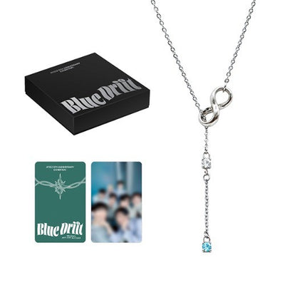[ATEEZ|أتيز] (One) ATEEZ - 8th Anniversary Necklace 54.5 cm, Surgical Steel & Stone + Photocard (ATEEZ 8th Anniversary [Blue Drift]) | أتيز - قلادة الذكرى الثامنة
