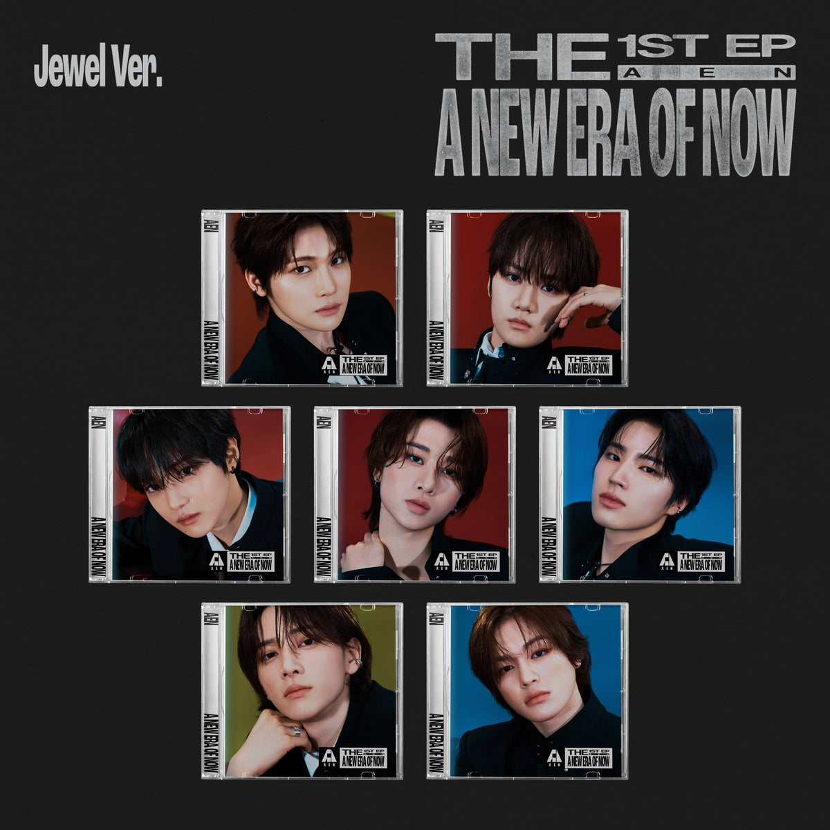 [AEN|إيه إي إن] {Kpop} (Set) AEN - The 1st EP [A NEW ERA OF NOW] (Jewel Ver.) Set of 7 Members | إيه إي إن - الألبوم القصير الأول عصر جديد للآن (نسخة الجوهرة) طقم الأعضاء السبعة