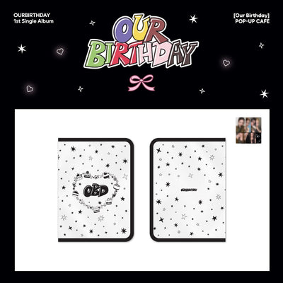 [OURBIRTHDAY|أور بيرث داي] {Kpop} (One) OURBIRTHDAY - Book Cover 17.75 x 24 cm + Photocard (Our Birthday Pop-Up MD) | أور بيرث داي - غلاف كتاب ١٧٫٧٥ × ٢٤ سم + بطاقة صور (منتجات بوب أب أور بيرث داي)