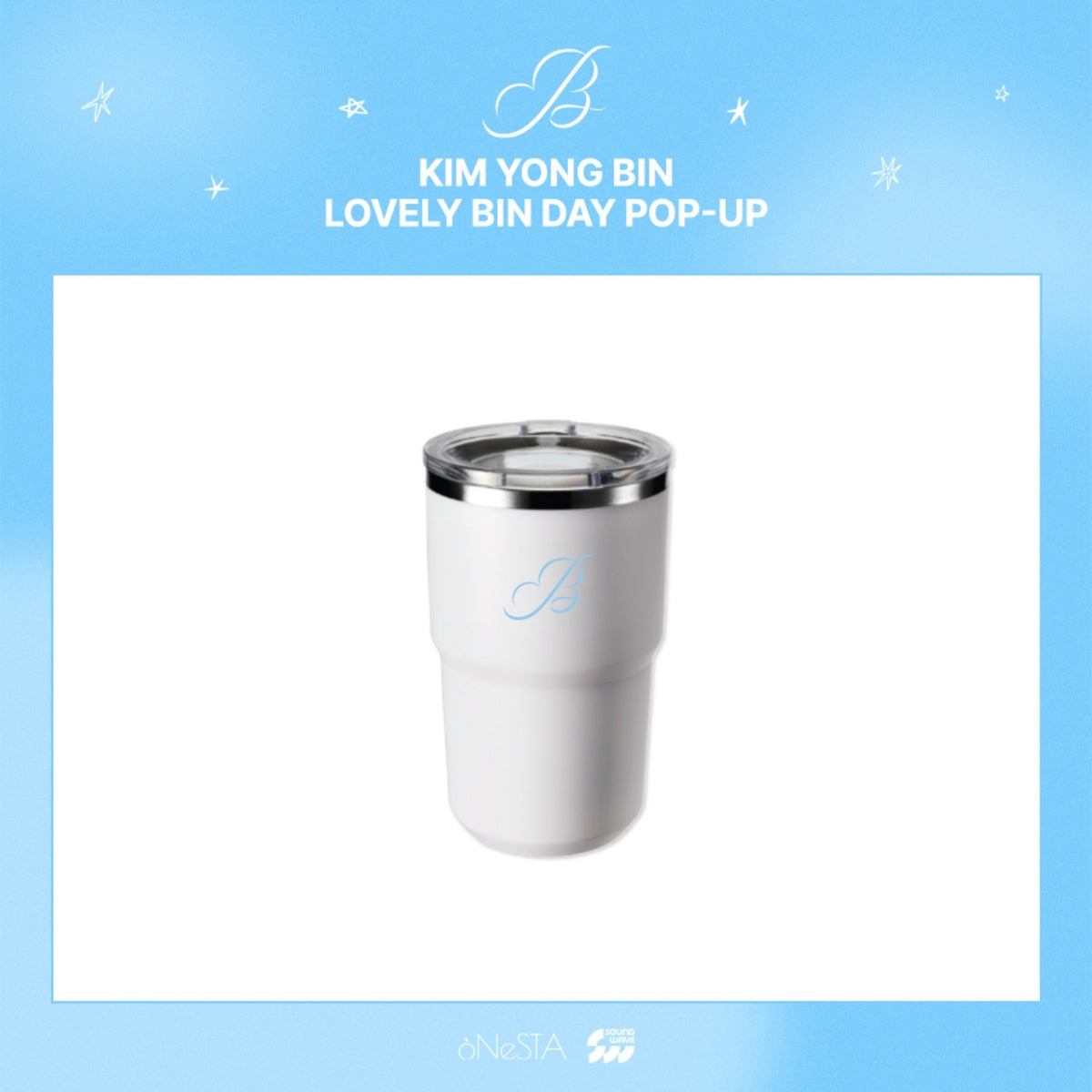 [KIM YONG BIN|كيم يونغ بين] {Kpop} (One) KIM YONG BIN - Tumbler 400 ml, 7.1 x 13.6 cm (POP-UP [LOVELY BIN DAY] Official MD) | كيم يونغ بين - كوب حافظ للحرارة 400 مل، 7.1 × 13.6 سم (ميرش بوب-أب [لافلي بين داي] الرسمي)