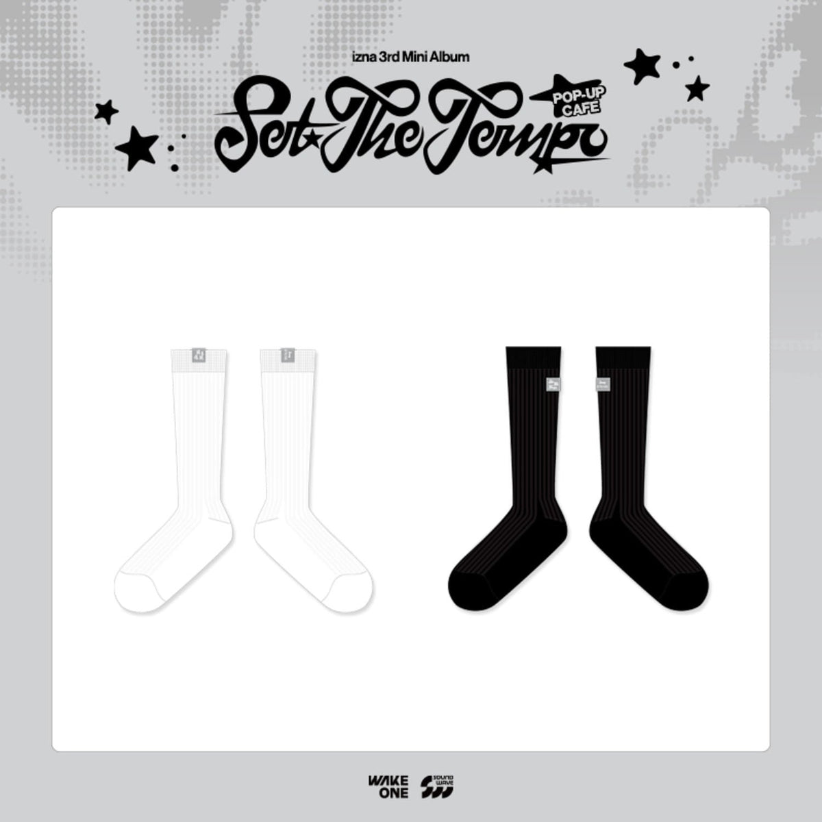 [izna|إزنا] {Kpop} (Set) IZNA - Socks Set 2 Pairs Free Size 23-25 cm (Pop-up [Set the Tempo]) | إزنا - طقم جوارب زوجان مقاس حر ٢٣-٢٥ سم (بوب أب [سِت ذا تيمبو])