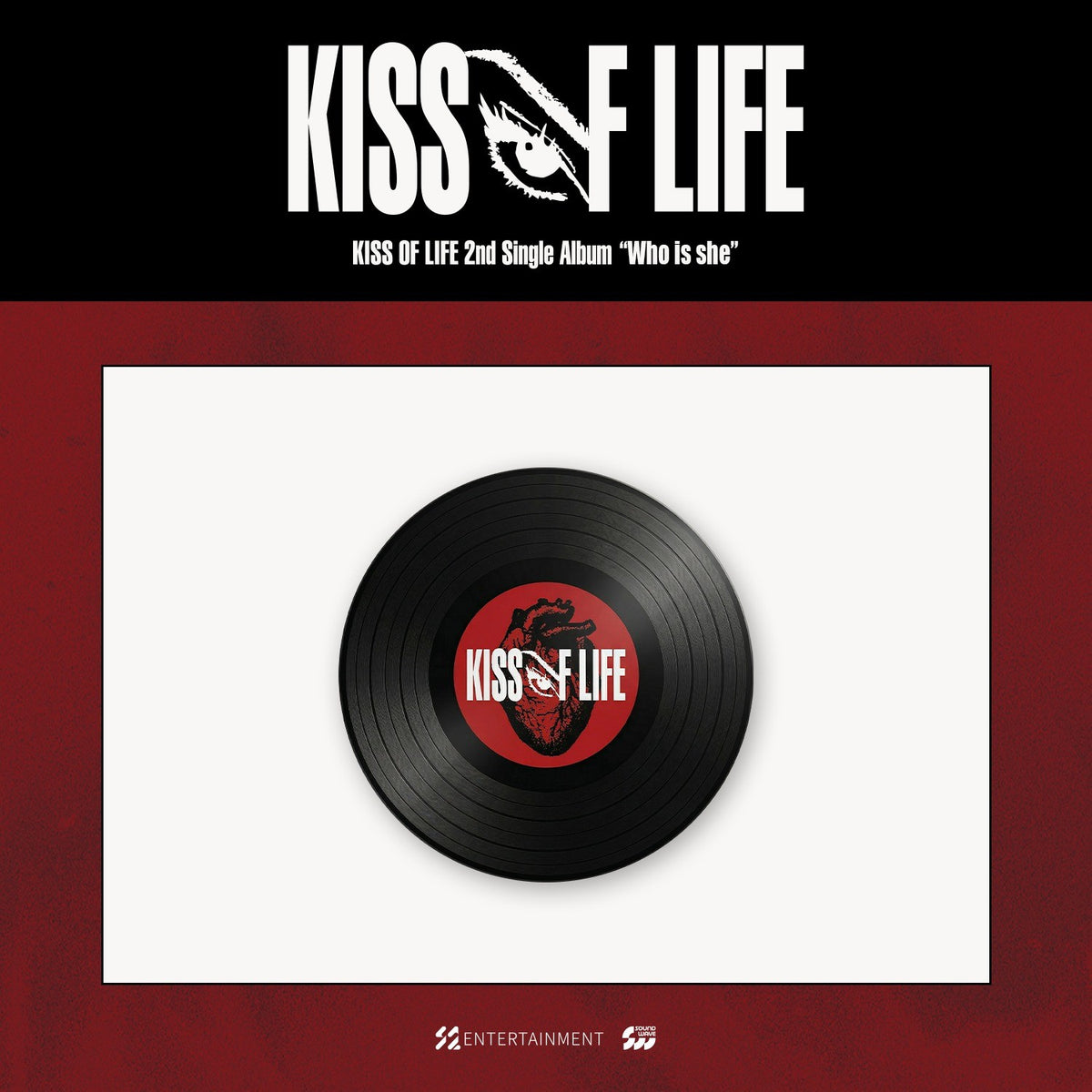 [KISS OF LIFE|كيس أوف لايف] {Kpop} (One) KISS OF LIFE - Vinyl Record Coaster 10 x 10 cm, Acrylic ([Who is she] Pop-Up MD 06) | كيس أوف لايف - قاعدة أكواب بشكل أسطوانة ١٠ × ١٠ سم (منتجات متجر [Who is she])