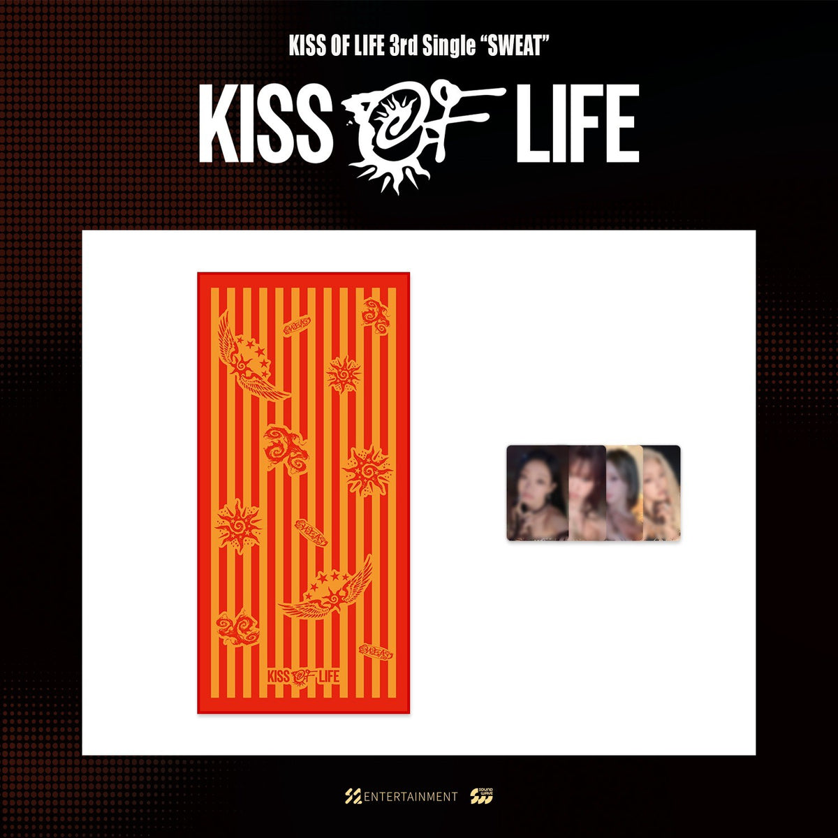 [KISS OF LIFE|كيس أوف لايف] {Kpop} (Set) KISS OF LIFE - Beach Towel 70 x 150 cm + Photocard (Pop-up 3rd Single [SWEAT]) | كيس أوف لايف - منشفة شاطئ ٧٠ × ١٥٠ سم + بطاقة صور (بوب أب سويت)