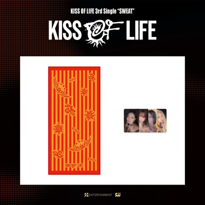 [KISS OF LIFE|كيس أوف لايف] {Kpop} (Set) KISS OF LIFE - Beach Towel 70 x 150 cm + Photocard (Pop-up 3rd Single [SWEAT]) | كيس أوف لايف - منشفة شاطئ ٧٠ × ١٥٠ سم + بطاقة صور (بوب أب سويت)