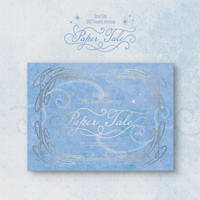 [Stray Kids|ستراي كيدز] (Set) STRAY KIDS - 2027 Season's Greetings [Paper Tale] 27 x 20 x 5 cm, Calendar + Scheduler + Mini Photobook + Photocards | ستراي كيدز - تقويم وأجندة 2027 [بيبر تيل]