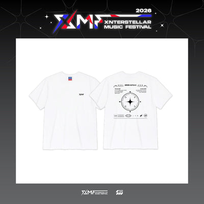 [XMF|إكس إم إف] {Kpop} (One) XMF - T-Shirt Free Size (White Ver.) (XMF 2026 Xnterstellar Music Festival) | إكس إم إف - تي شيرت مقاس حر (نسخة بيضاء) (مهرجان إكسنترستيلار الموسيقي XMF 2026)