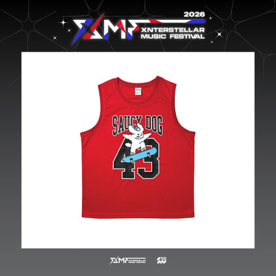 [Saucy Dog|سوسي دوغ] {Kpop} (One) SAUCY DOG - Basketball Uniform Jersey (Red, Number 43) (XMF 2026 Xnterstellar Music Festival) | سوسي دوغ - قميص رياضي (أحمر، رقم 43) (مهرجان إكسنترستيلار الموسيقي 2026)