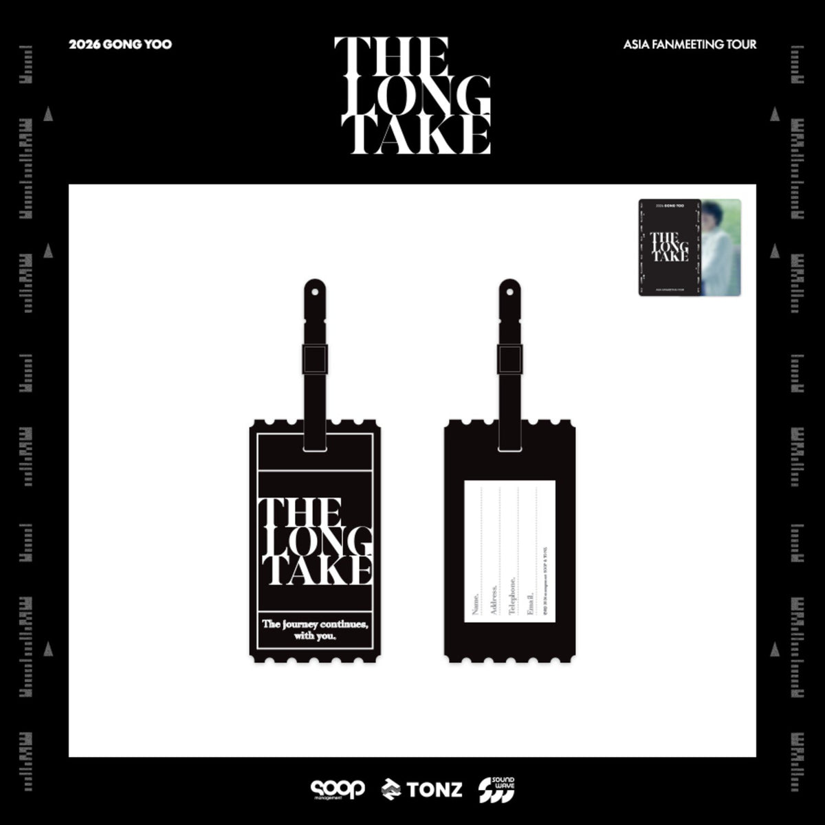 [Actor|ممثل] (One) GONG YOO - Luggage Tag 6.5 x 15 cm + Photo Card (2026 GONG YOO ASIA FANMEETING TOUR [THE LONG TAKE] MD 06) | كونغ يو - بطاقة حقائب ٦٫٥ × ١٥ سم مع بطاقة صورة (جولة اللقاء الآسيوية ٢٠٢٦ لكونغ يو [THE LONG TAKE] المنتج 06)